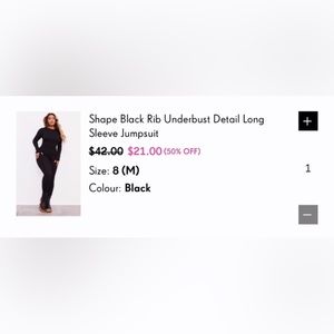 Black full bodysuit pretty little thing size 12 long sleeves
